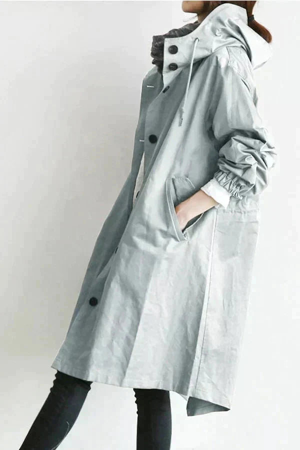 Elizabeth Abrigo de Lluvia para Mujer – Chaqueta Impermeable Elegante con Capucha