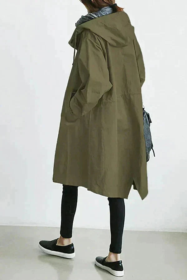 Elizabeth Abrigo de Lluvia para Mujer – Chaqueta Impermeable Elegante con Capucha