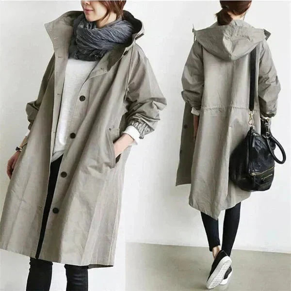 Elizabeth Imperméable pour femme – Veste imperméable élégante avec capuche