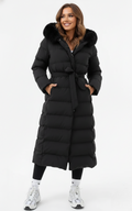 Vera Manteau long d'hiver pour femme – Veste matelassée élégante avec fourrure