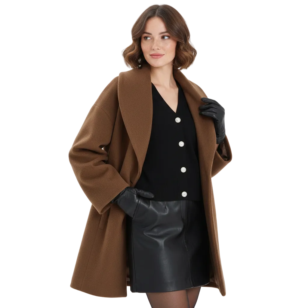 Vicky Abrigo Oversize para Mujer – Abrigo Largo Elegante Chic Invierno Moderno