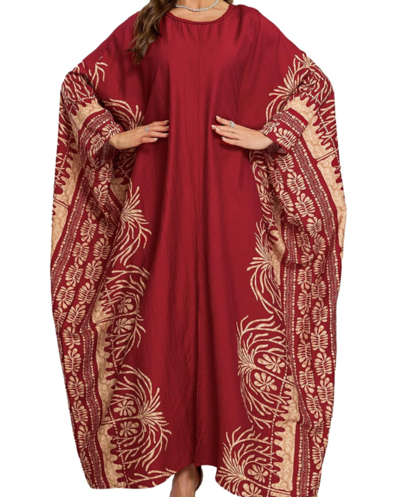 Serena Kaftan Plage Femme – Broderie Boho, Coupe Oversize et Tissu Léger