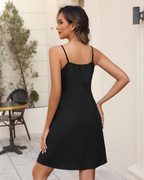 Vestito Mini Lydia Donna – Spalline Regolabili, Scollo a V, Pizzo e Frange