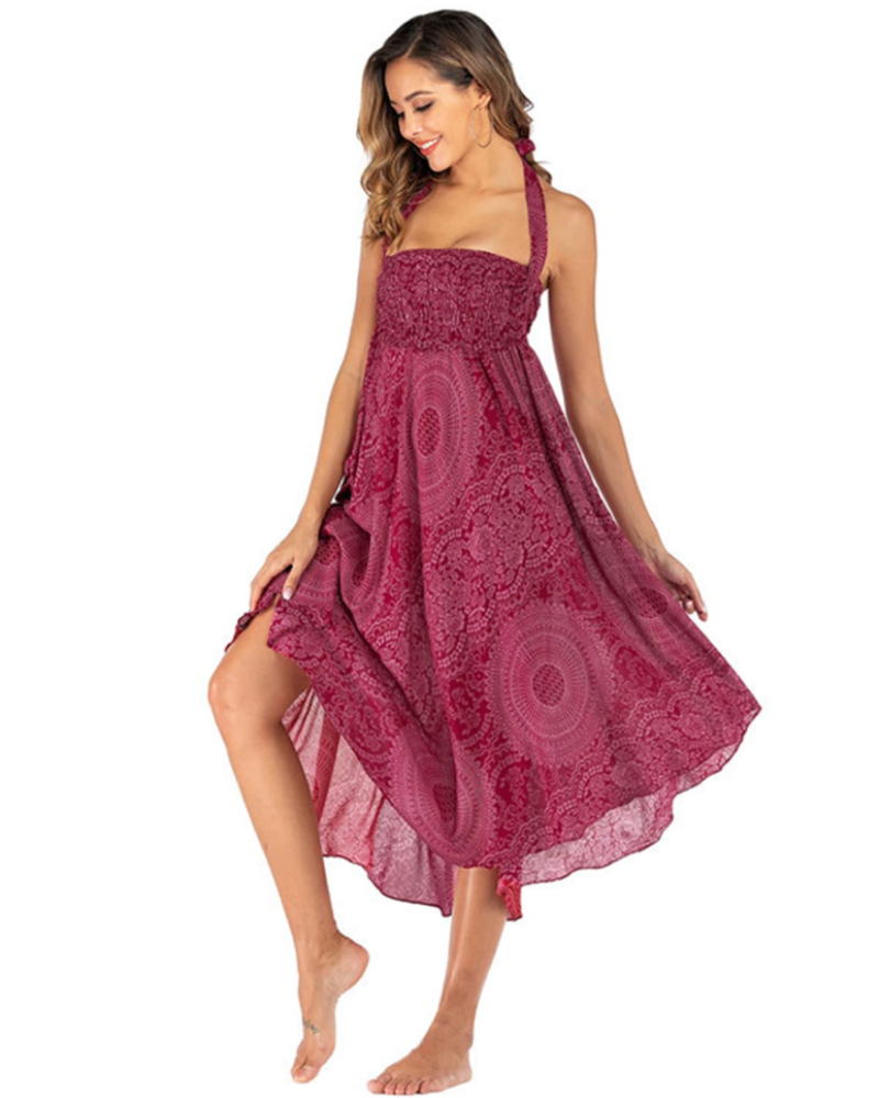 Stella Vestido Cruzado Mujer – Estampado Floral, Diseño 2 en 1 y Largo Maxi