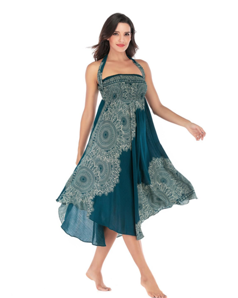 Stella Vestido Cruzado Mujer – Estampado Floral, Diseño 2 en 1 y Largo Maxi
