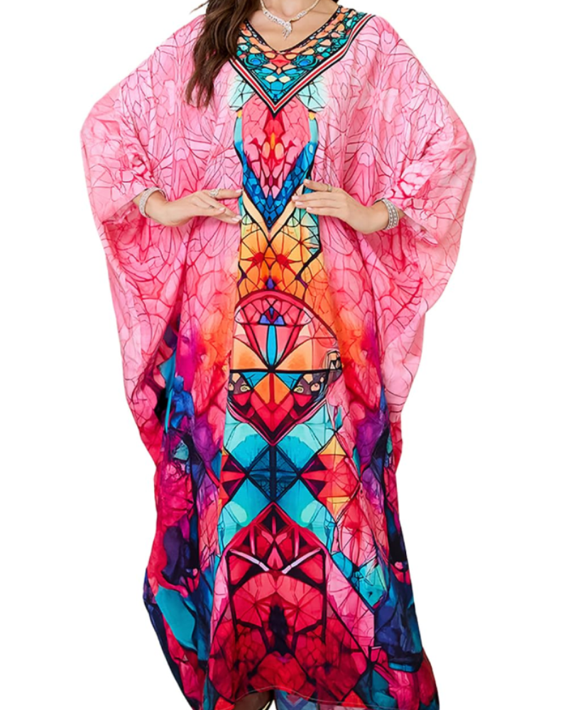 Vestito Kaftano Autunnale Donna – Taglio Oversize, Tessuto Leggero e Stile Boho