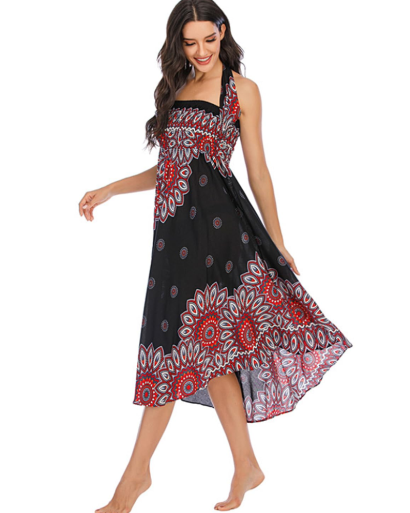 Stella Vestido Cruzado Mujer – Estampado Floral, Diseño 2 en 1 y Largo Maxi