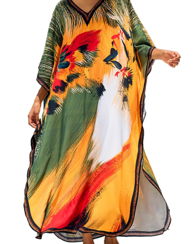 Vestito Kaftano Autunnale Donna – Taglio Oversize, Tessuto Leggero e Stile Boho