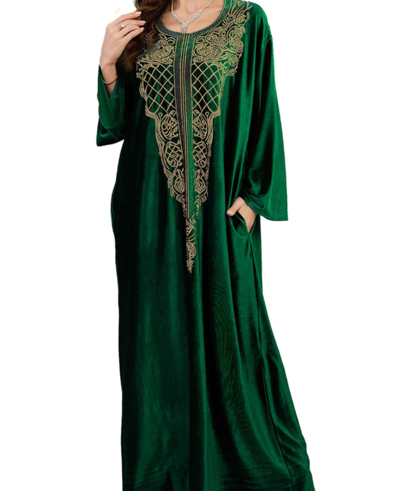 Serena Kaftan Plage Femme – Broderie Boho, Coupe Oversize et Tissu Léger