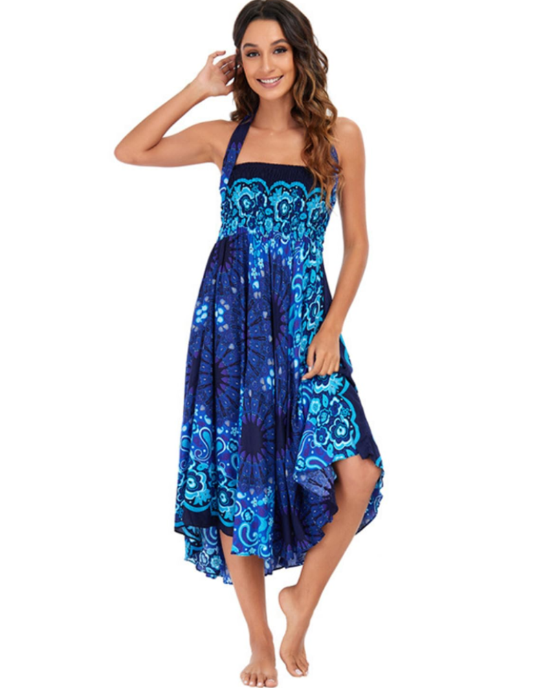 Stella Vestido Cruzado Mujer – Estampado Floral, Diseño 2 en 1 y Largo Maxi