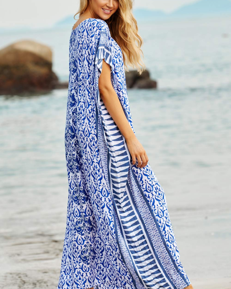 Kaftán Serena da Donna per Spiaggia – Ricamo Boho, Taglio Oversize e Tessuto Leggero