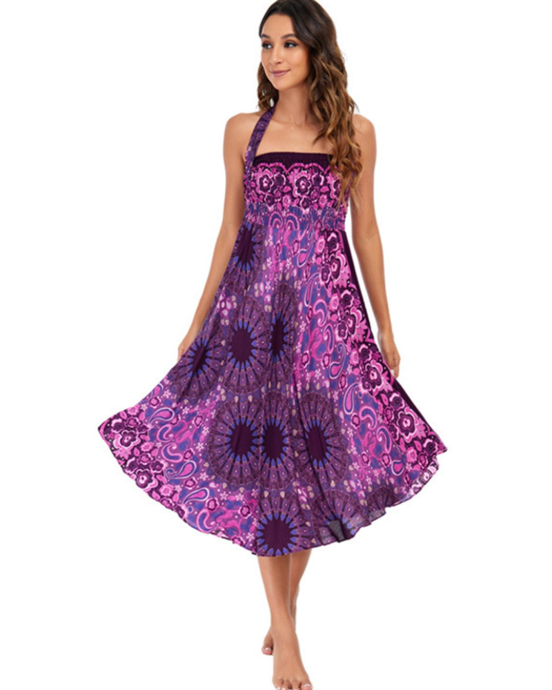 Stella Vestido Cruzado Mujer – Estampado Floral, Diseño 2 en 1 y Largo Maxi