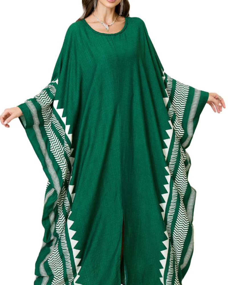 Serena Kaftan Plage Femme – Broderie Boho, Coupe Oversize et Tissu Léger