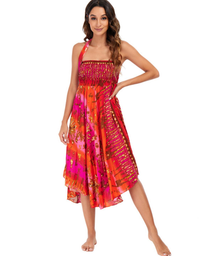 Stella Vestido Cruzado Mujer – Estampado Floral, Diseño 2 en 1 y Largo Maxi