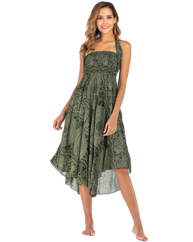 Stella Vestido Cruzado Mujer – Estampado Floral, Diseño 2 en 1 y Largo Maxi
