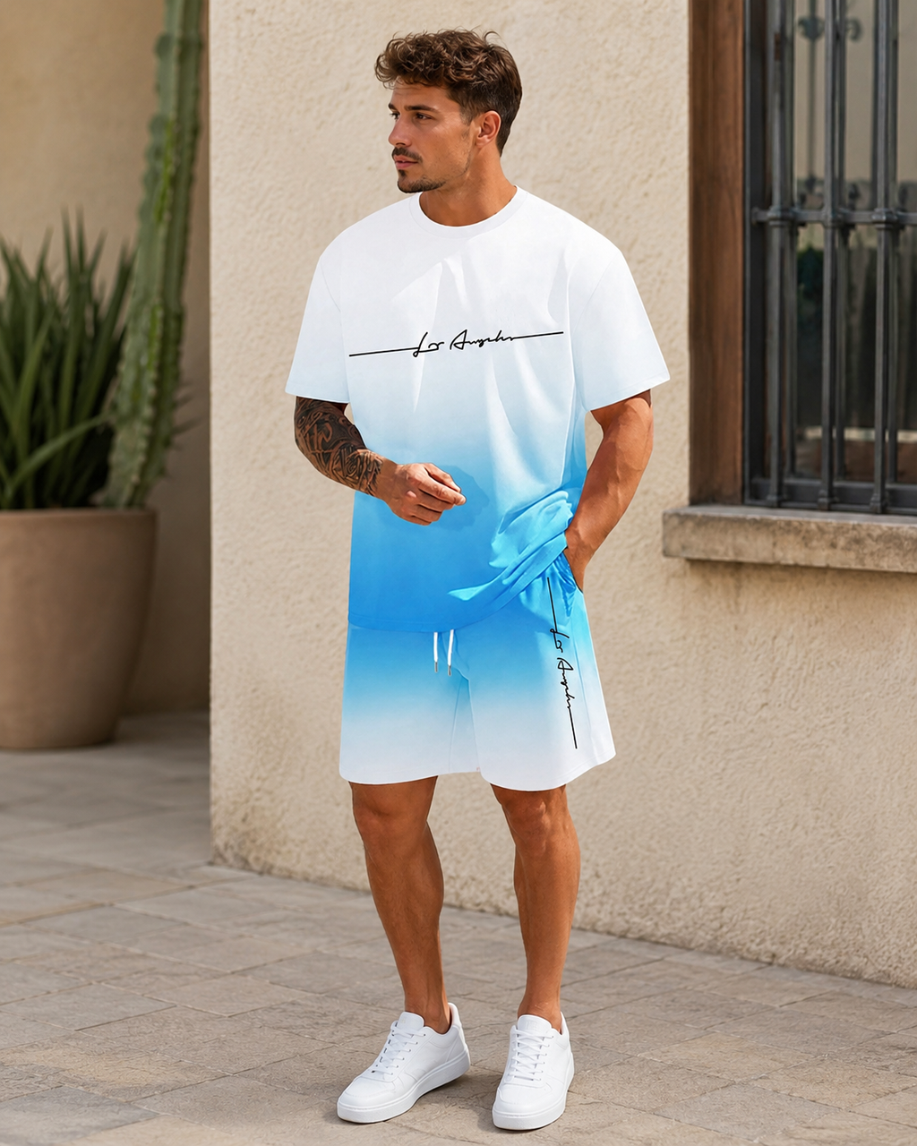 Derek Conjunto Lounge Uomo – Maglietta a Maniche Corte, Pantaloncini con Coulisse e Tasche