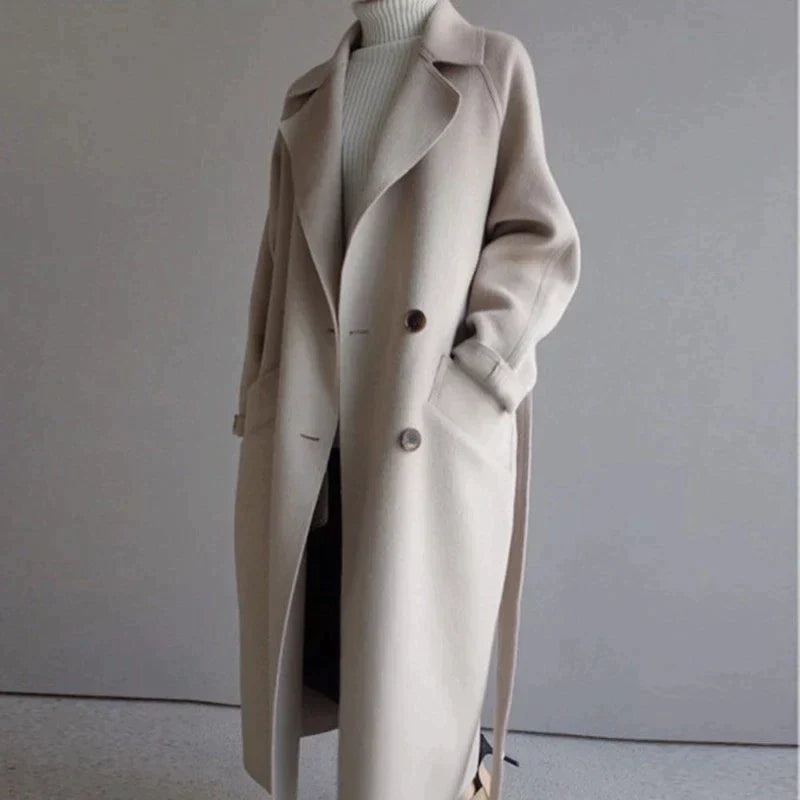 Isabelle Cappotto Lungo di Lana da Donna – Giacca Elegante e Calda Premium