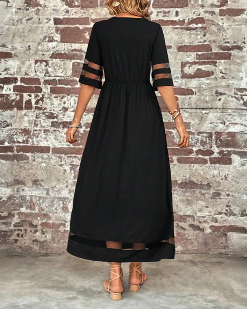 Colette Vestido Midi Mujer – Cintura Imperio, Corte Holgado y Falda Fluida