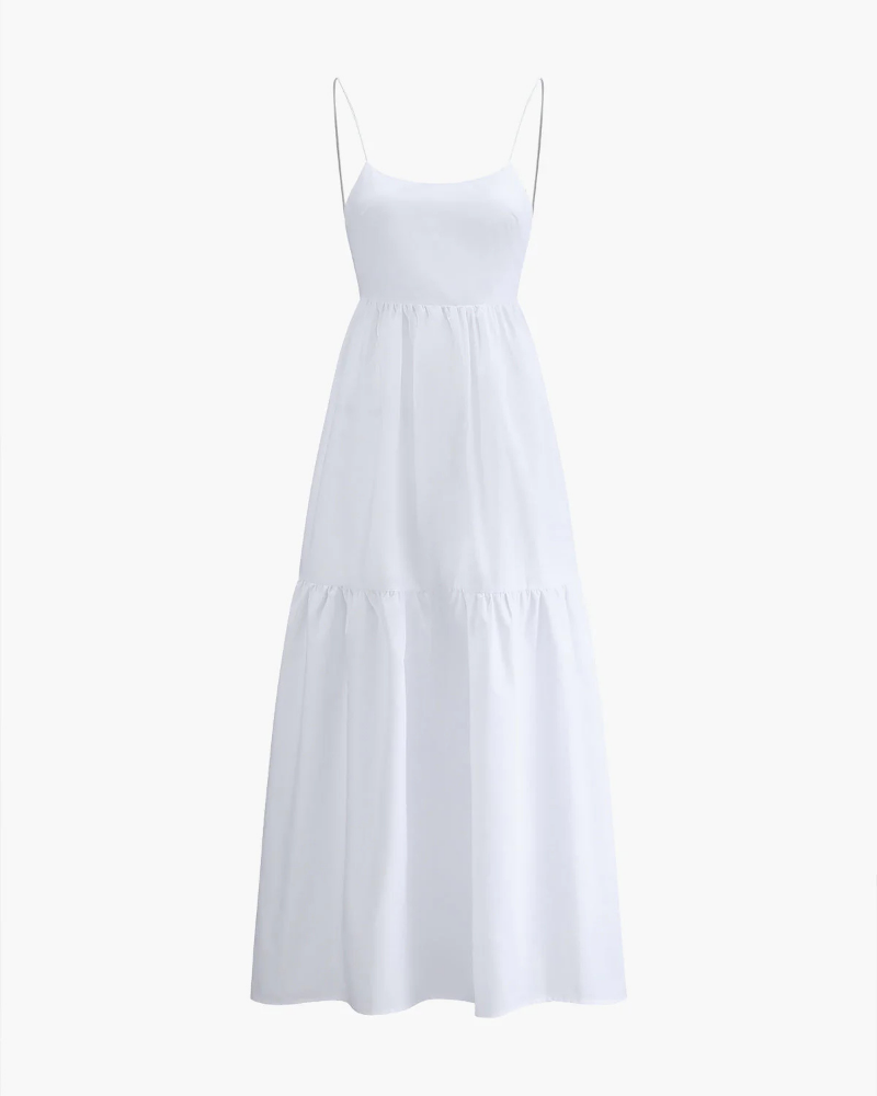 Maya Vestido Maxi Mujer – Sin Mangas, Escote Bajo y Corte Holgado