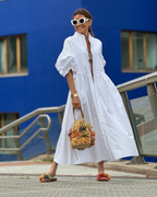 Marissa Vestido Maxi de Algodón Mujer – Algodón Egipcio, Cinturón y Bolsillos