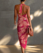 Vivienne Vestido Floral Mujer – Corte Ajustado, Escote Drapeado y Fruncido Lateral