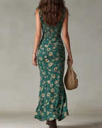 Josephine Vestido Maxi Boho Mujer – Corte A, Abertura Alta y Puños Fruncidos