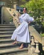 Marissa Vestido Maxi de Algodón Mujer – Algodón Egipcio, Cinturón y Bolsillos