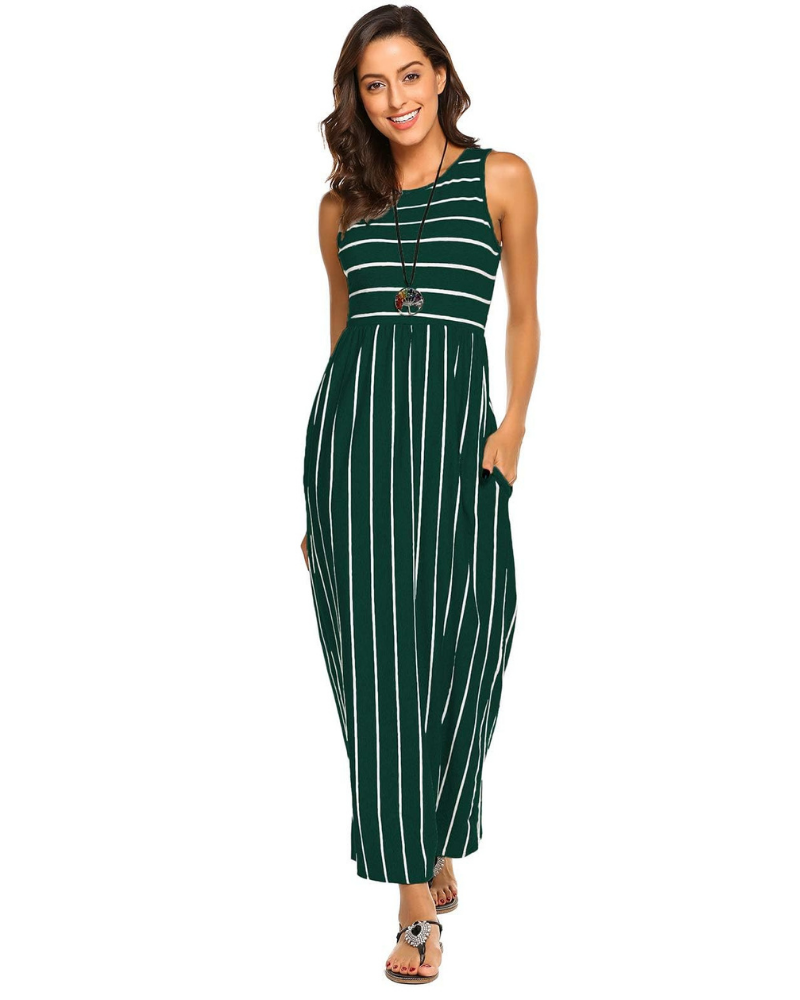 Faith Vestido Maxi Mujer – Cintura Elástica, Tejido Suave y Corte Fluido