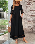 Colette Vestido Midi Mujer – Cintura Imperio, Corte Holgado y Falda Fluida
