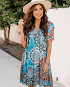 Nora Vestido Camiseta Mujer – Manga Corta con Bolsillos y Corte Fluido