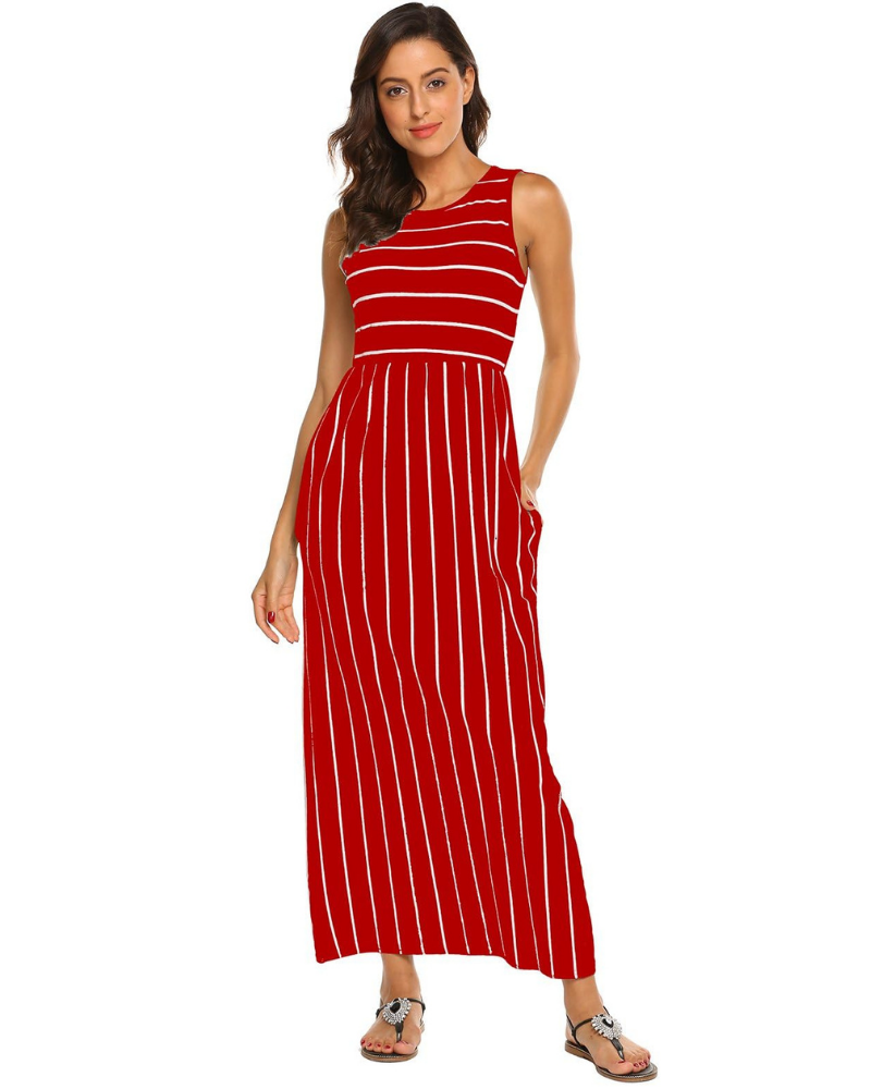 Faith Vestido Maxi Mujer – Cintura Elástica, Tejido Suave y Corte Fluido