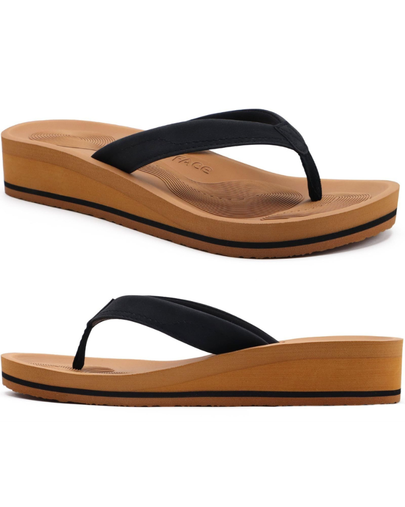 Tessa Chanclas Mujer – Cuña con Plataforma, Tira T y Suela Antideslizante