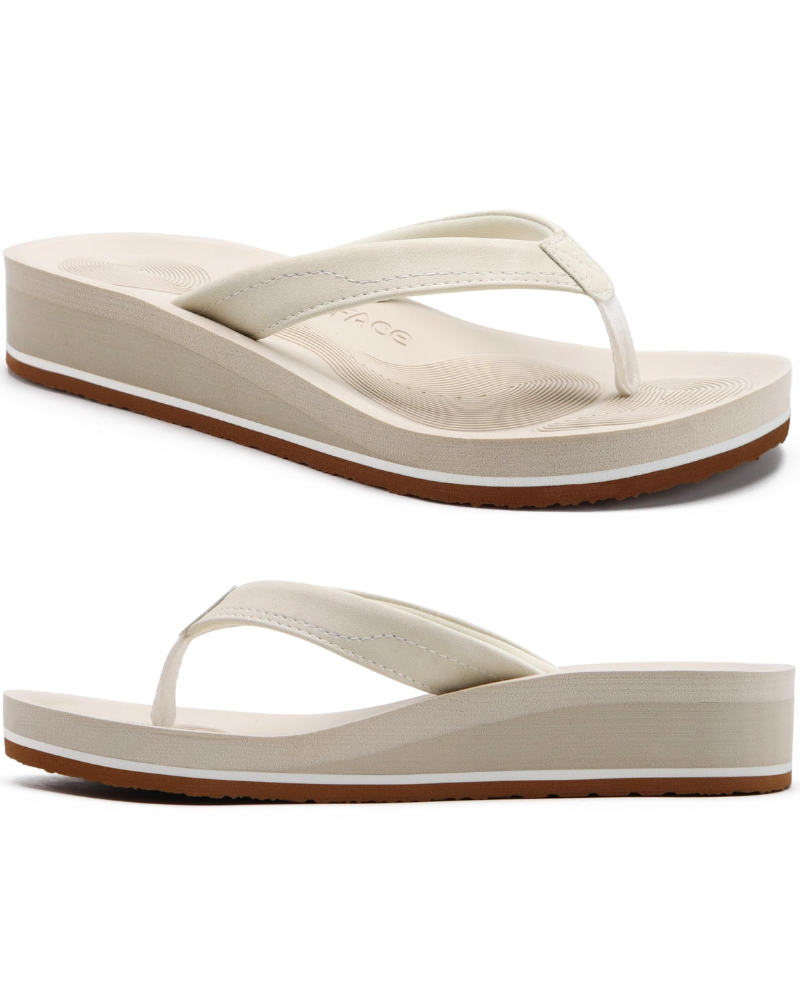 Tessa Chanclas Mujer – Cuña con Plataforma, Tira T y Suela Antideslizante