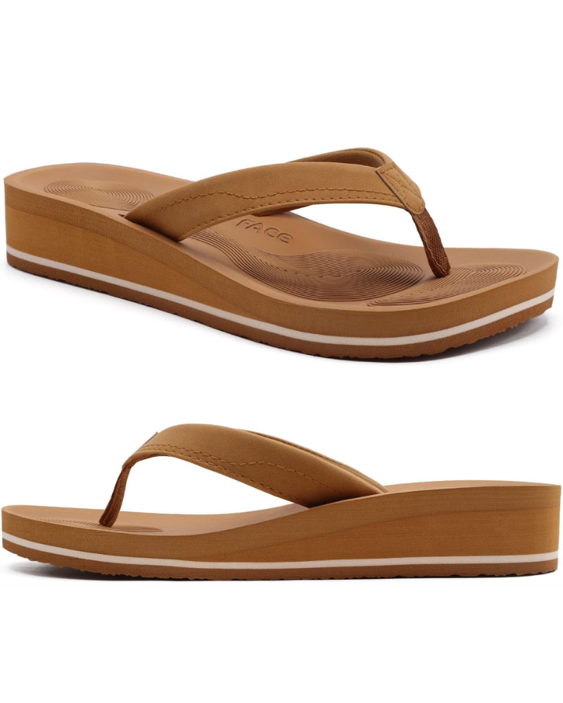 Tessa Chanclas Mujer – Cuña con Plataforma, Tira T y Suela Antideslizante
