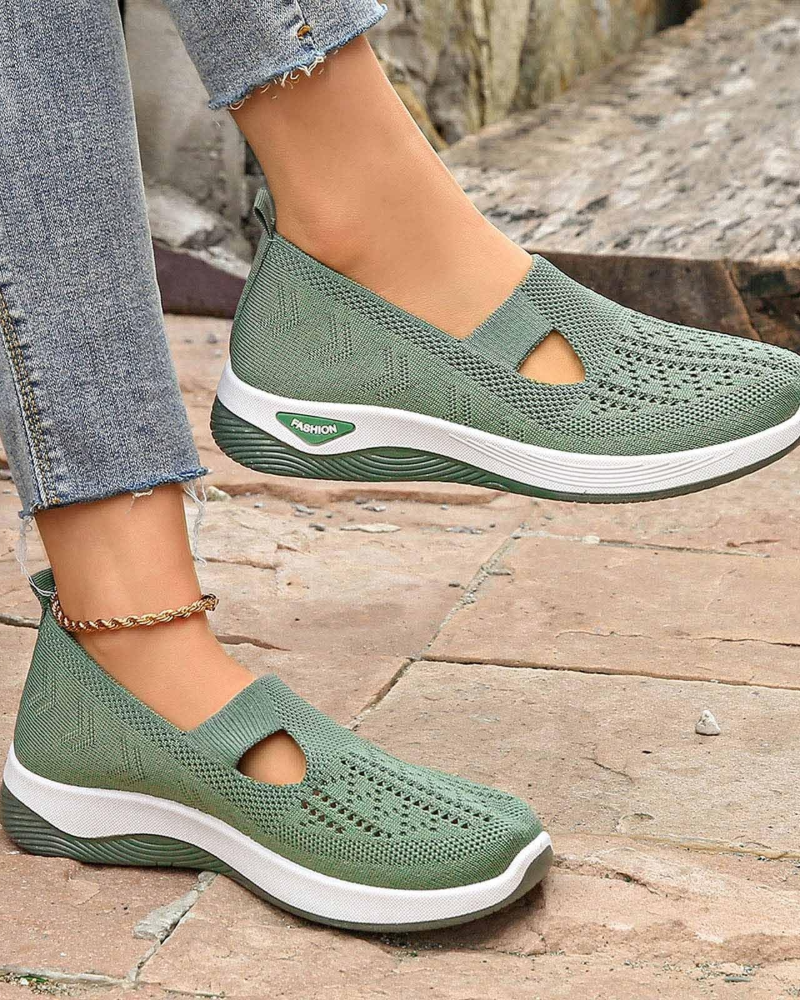 Abigail Zapatillas Walking Mujer – Malla Transpirable, Ajuste Ancho y Soporte de Arco