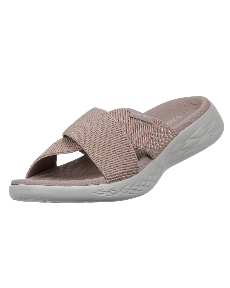 Hailey Sandalias Slip-On Mujer – Tiras Metalizadas, Plantilla Acolchada y Suela Flexible