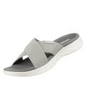 Hailey Sandalias Slip-On Mujer – Tiras Metalizadas, Plantilla Acolchada y Suela Flexible