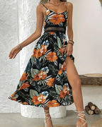 Paige Abito Maxi Floreale Donna – Spalline Sottili, Scollo a U e Silhouette Fluida