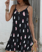 Hazel Vestido Mini Mujer – Tirantes Finos, Cuello en V y Tejido Elástico