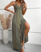 Amelia Women's Bohemian Maxi Dress – Sleeveless V-Neck Summer Beach Dress