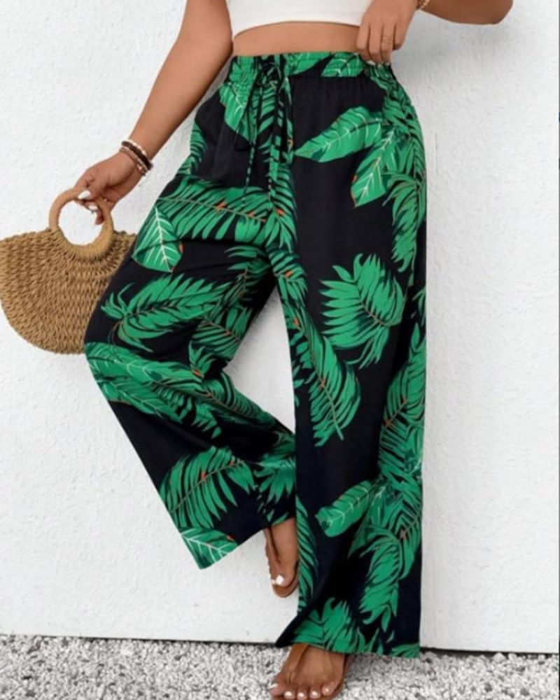 Maya Pantalón Floral Mujer – Corte Recto, Cintura Alta y Tejido Ligero