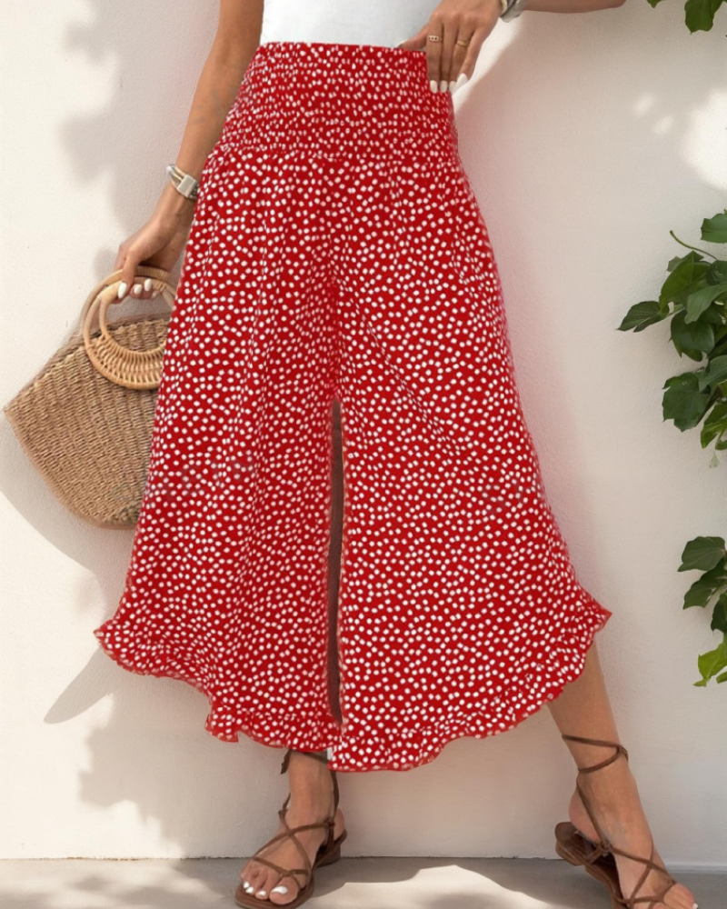Laura Pantalón Palazzo Mujer – Cintura Alta, Pierna Ancha y Tejido Elástico