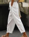 Camila Pantalón Capri Mujer – Algodón Ligero 3/4 con Cintura Ajustable y Bolsillos