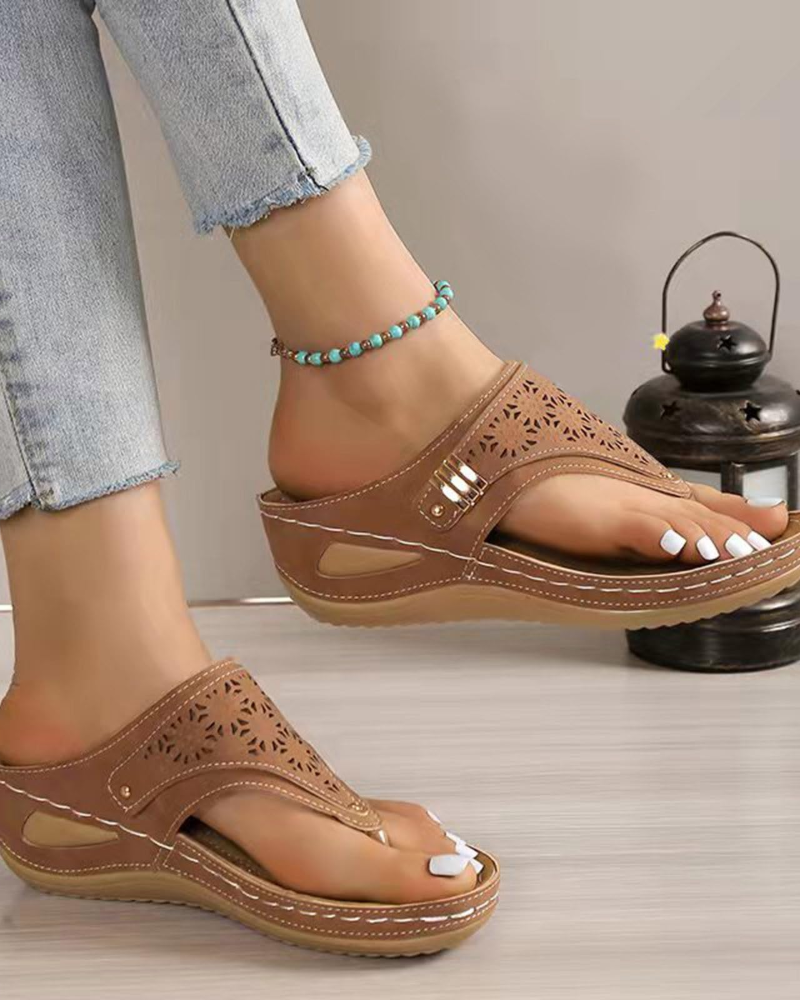 Sandales Femme Ruby à Compensée – Tongs Légères, Confortables et Sans Lacets