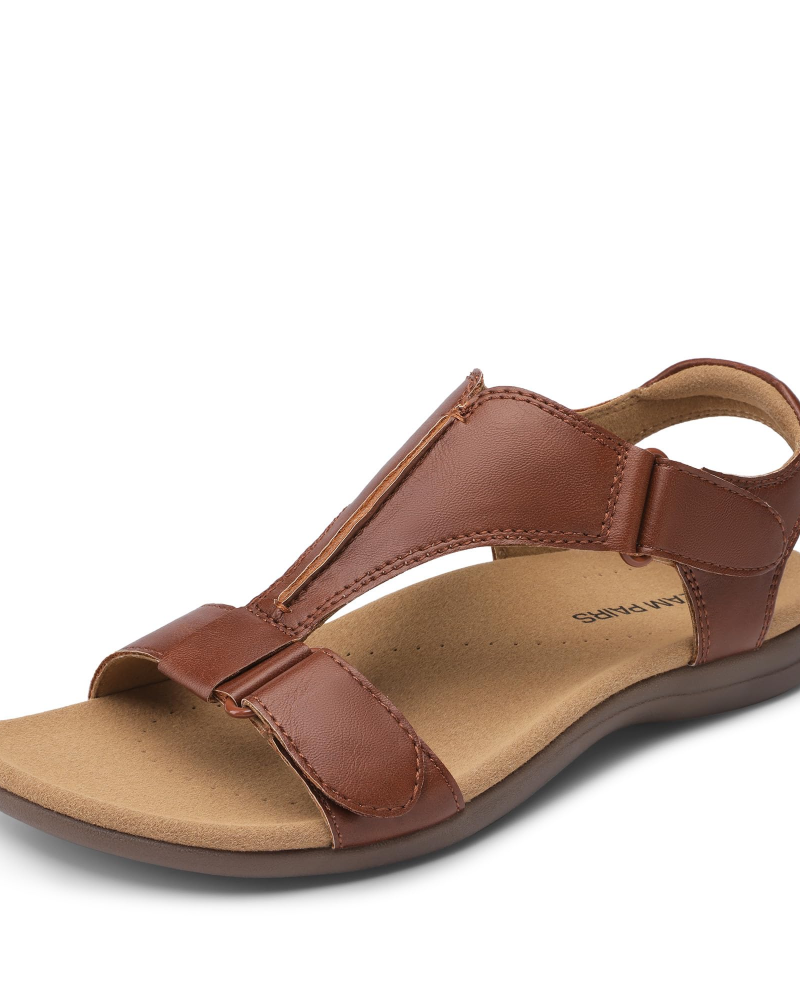 Hannah Sandales Femme T-Strap – Soutien de la Voûte Plantaire et Semelle Antidérapante