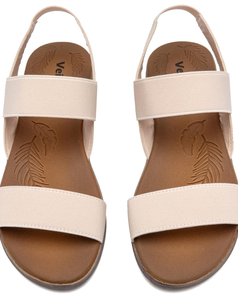 Skye Sandales Plates Femme – Double Bride, Sangle Élastique et Semelle Antidérapante