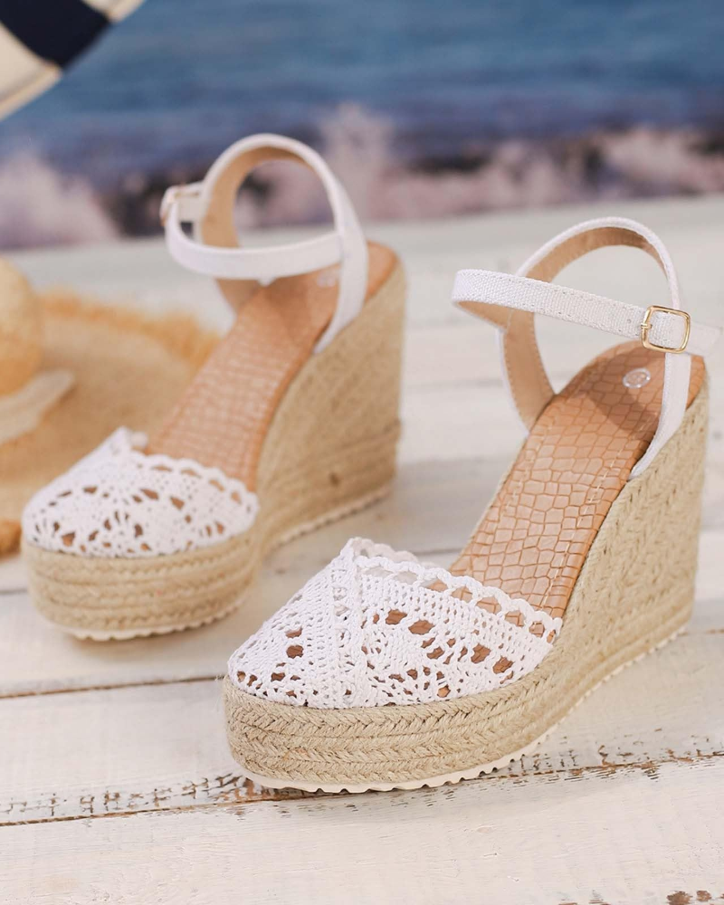 Ella Sandali Donna Espadrille – Zeppa Chiusa, Cinturino Regolabile e Comfort