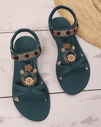 Mia Sandali Donna Bohemien – Pietre Decorative, Fasce Elastiche e Suola Antiscivolo