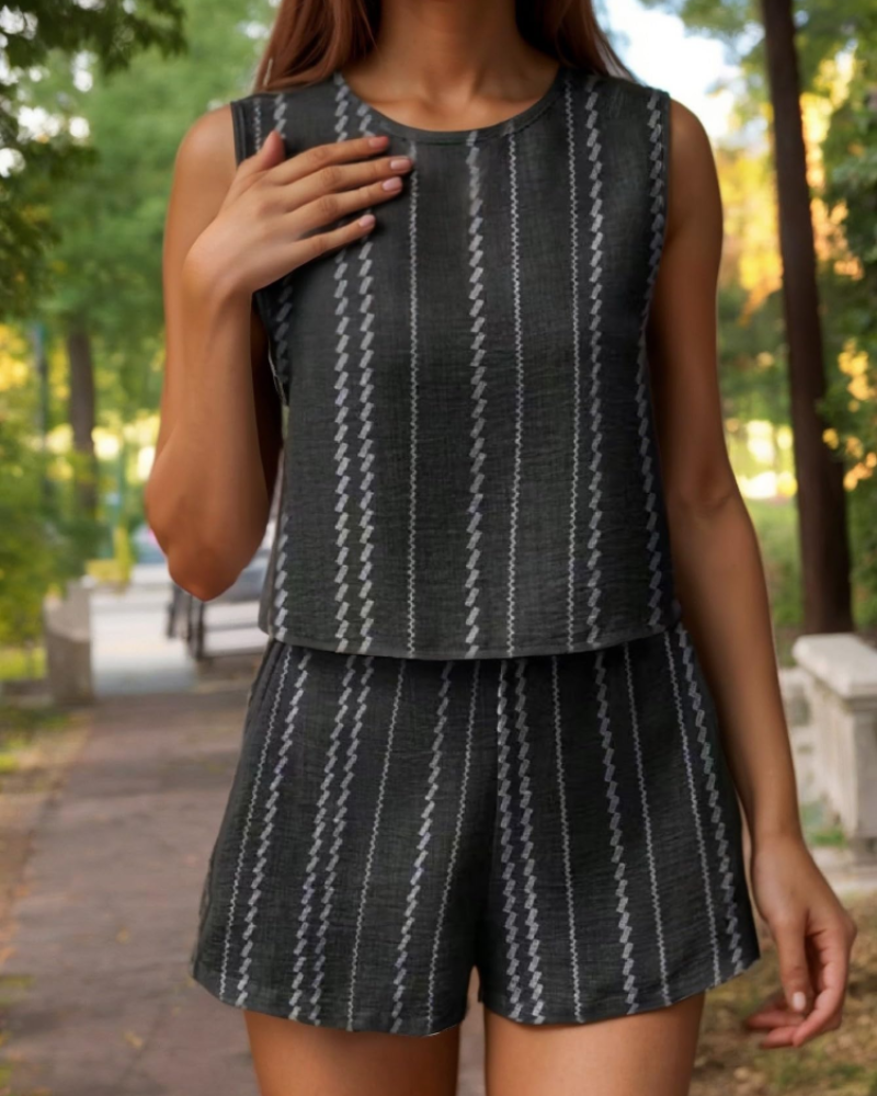 Erin Conjunto Verano Mujer – Dos Piezas, Tejido Elástico y Corte Relajado