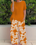 Paige Conjunto Mujer – Set Floral Dos Piezas con Top Manga Corta y Pantalón